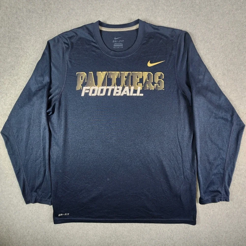 Pittsburgh‎ Panthers Football Nike Dri-Fit Shirt Mens Medium Navy Long Sleeve